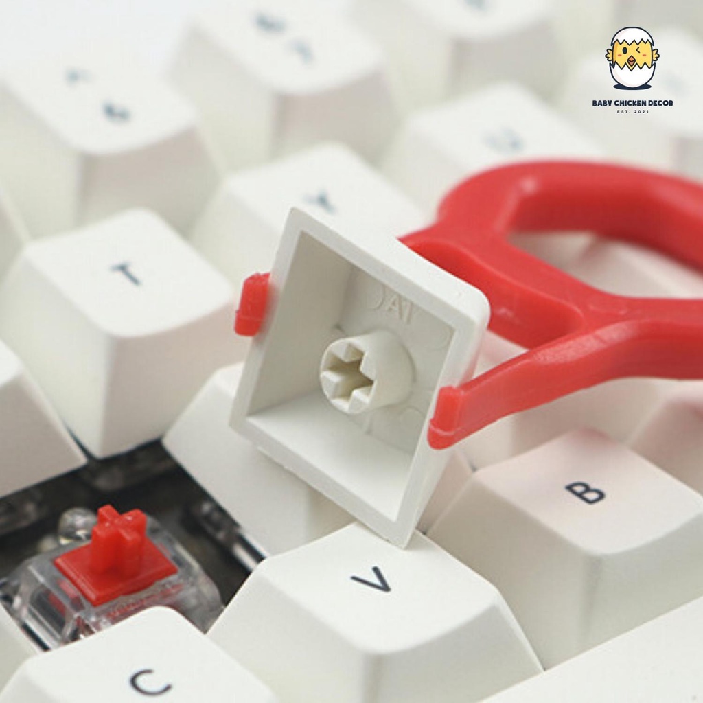 [Quà Tặng] Dụng Cụ Nhổ Keycap, Tháo Nút Bàn Phím, Kepuller Nhổ Phím, Màu Đỏ Bằng Nhựa Đẹp - BaBy Chicker Decor