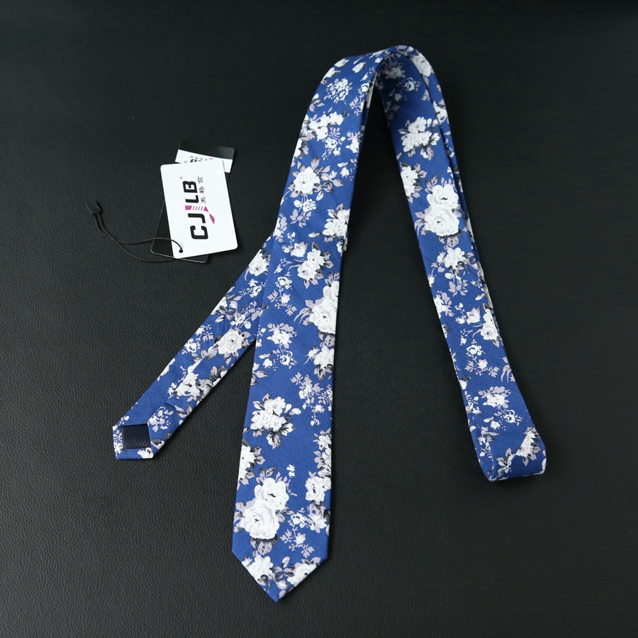 Cà vạt EFAN cotton họa tiết hoa thời trang rộng 6cm dành cho nam