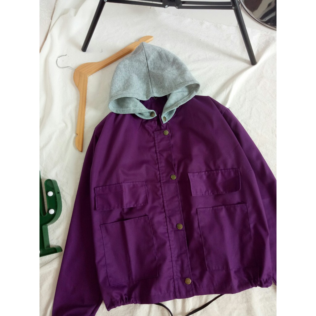 Khoác kaki nút cài kèm nón | BigBuy360 - bigbuy360.vn