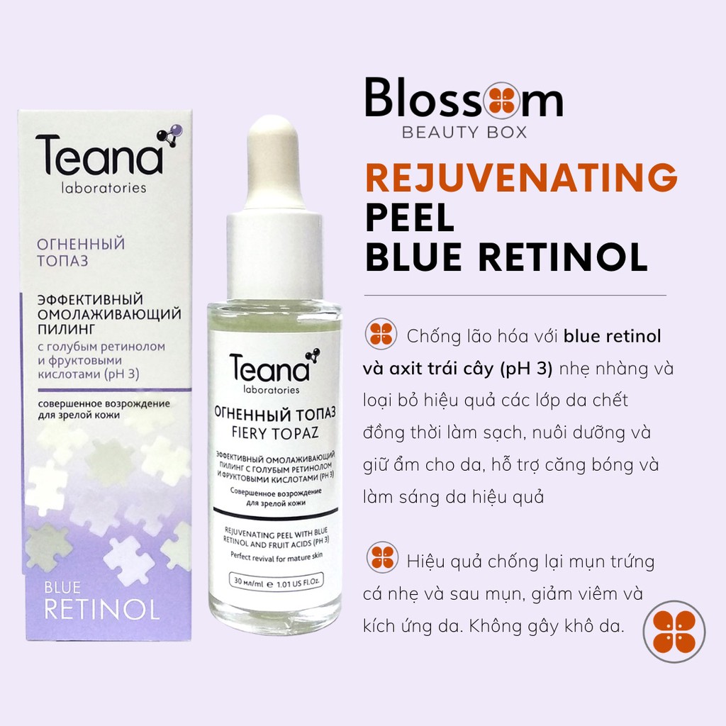 Peel da - Tẩy da chết hoá học Rejuvenating Peel Blue Retinol Teana