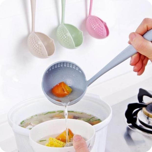 Muỗng múc canh lúa mạch 2in1 có lỗ thoát nước