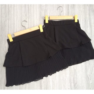 Chân váy phối dập ly cạp chun Freesize