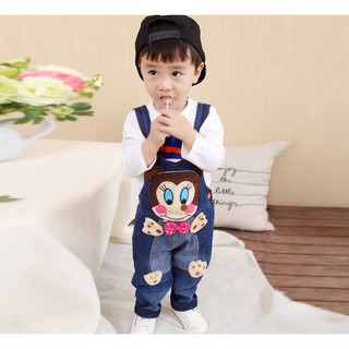 SALE SỐC Quần Yếm Bò Thu Đông Đẹp Cho Bé Trai, Bé Gái - Yếm Bé Trai/Bé Gái M345