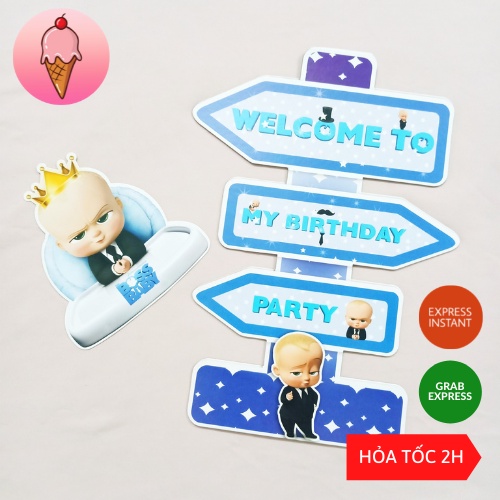 Bảng Welcome Trang Trí Sinh Nhật Bé Trai Bé Gái Nhiều Chủ Đề Siêu Đáng Yêu Dễ Thương - Kem Shop K13