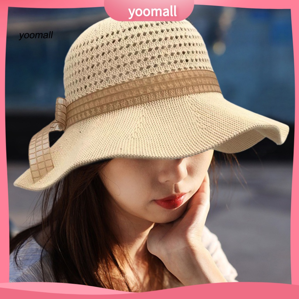 / Yo / Mũ Chống Nắng Phối Ruy Băng Nơ Thoải Mái Mùa Thu Đông