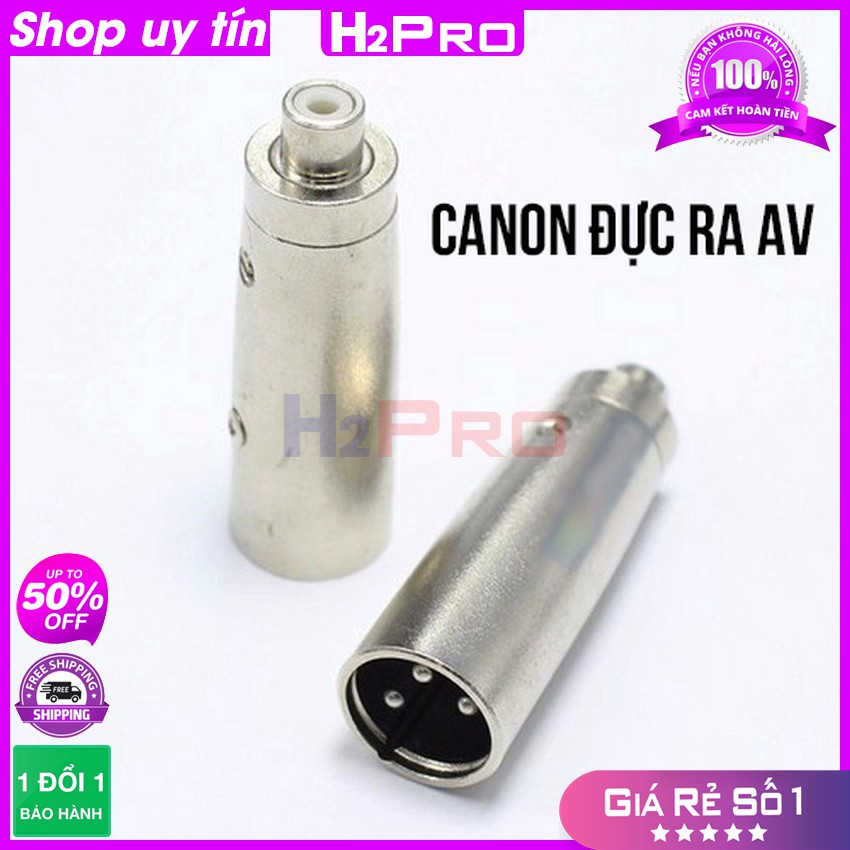 1 Jack Canon Đực Ra Av, 1 Giắc Canon Cái Ra Av Hoa Sen Cao Cấp, Chống Nhiễu, Truyền Tín Hiệu Tốt -H2Pro Audio