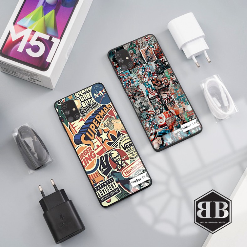 Ốp lưng kính cường lực Samsung Galaxy M51 hình sticker