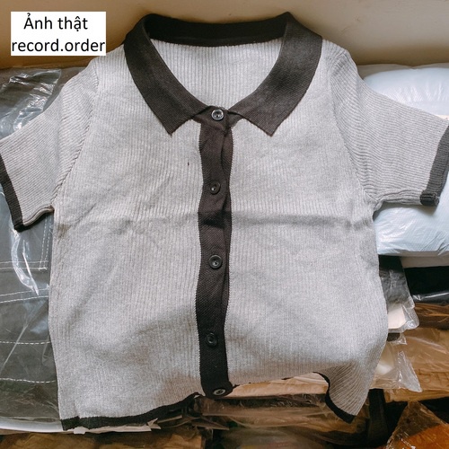 Áo kiểu len tăm dáng croptop nữ ulzzang tay ngắn (ảnh thật)
