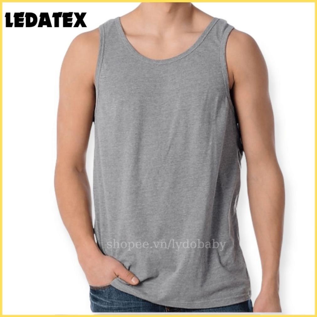 Áo 3 lỗ nam LEDATEX chất cotton đông xuân thoáng mát cổ tròn form rộng có big size tay ngắn 🥇