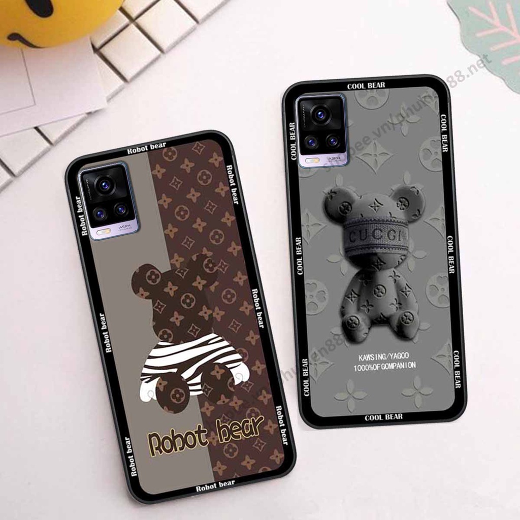 Ốp Vivo V20 bear, k@ws thương hiệu phong cách ốp lưng thời trang cao cấp