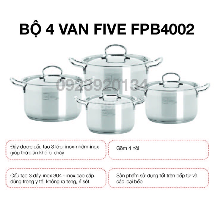 Bộ nồi 4 VAN FIVESTAR FPB4002