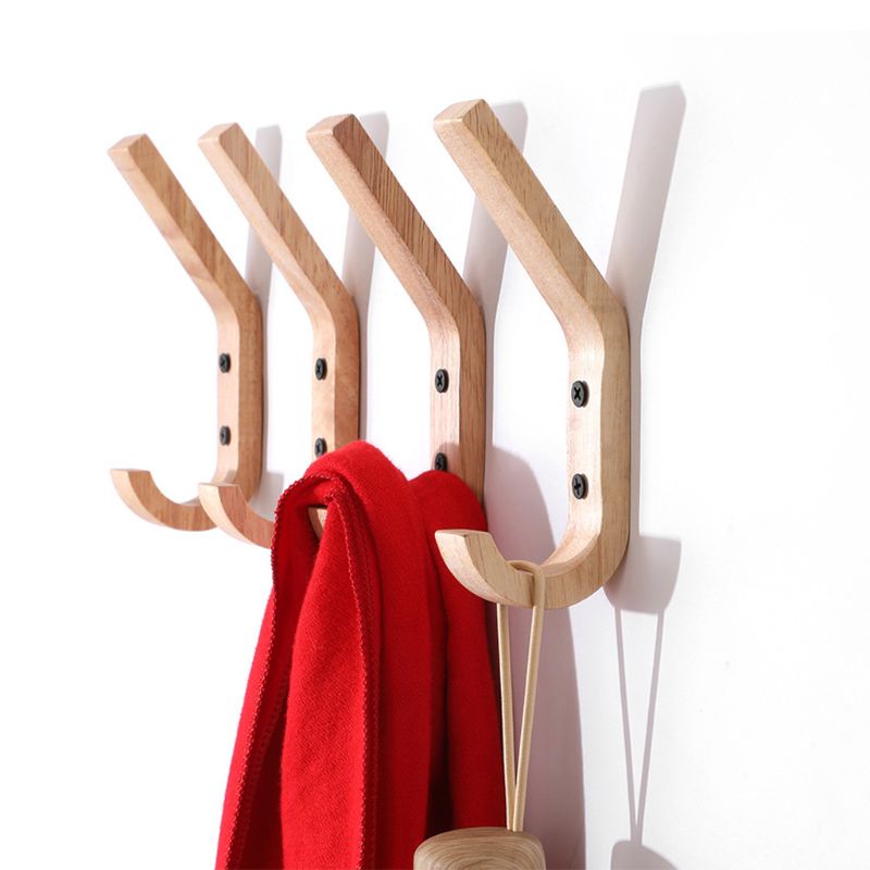 Set 2 Móc Treo Đồ Gắn Tường Bằng Gỗ Sồi Vintage