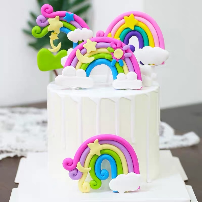 đồ trang trí bánh  [FREESHIP]  cầu vồng silicon siêu to khổng lồ