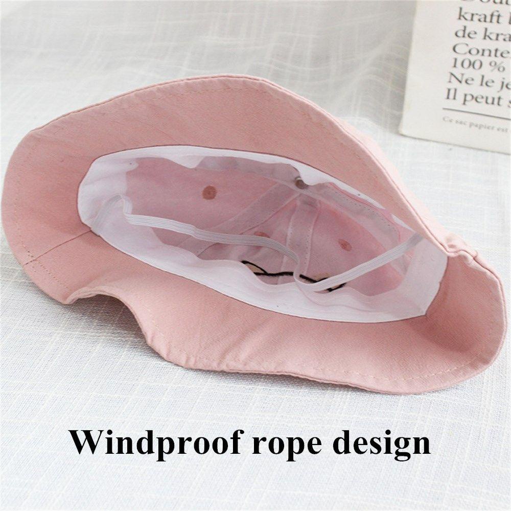 Nón Tai Bèo Vải Cotton Thêu Họa Tiết Gấu Hoạt Hình Dễ Thương MIHAN1