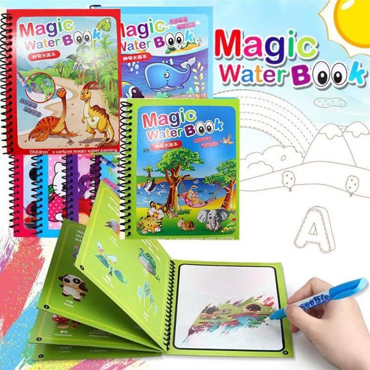 Sách tô mầu Ma Thuật, Tranh tô mầu ma thuật, giúp bé thỏa sức sáng tạo và khám phá ( Magic water book) - Soleil Home