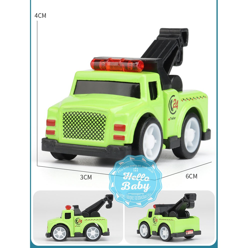 Set 5 xe sắt đồ chơi cho bé School Bus, Cứu Thương, Cứu Hộ, Môi Trường