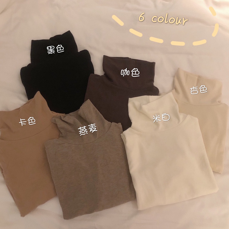 NUZIRO  Áo thun  tay dài cổ cao ôm dáng cho nữ