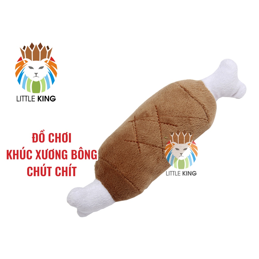 Đồ chơi cho chó mèo Đùi gà bông (khúc xương bông) chút chít cho chó mèo gặm cắn giảm stress Little King pet shop