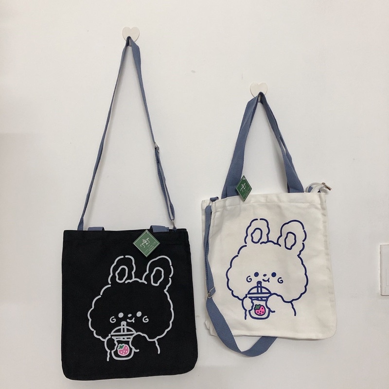 Túi tote vừa đeo vai vừa đeo chéo hình thỏ siêu cute (hình thật)