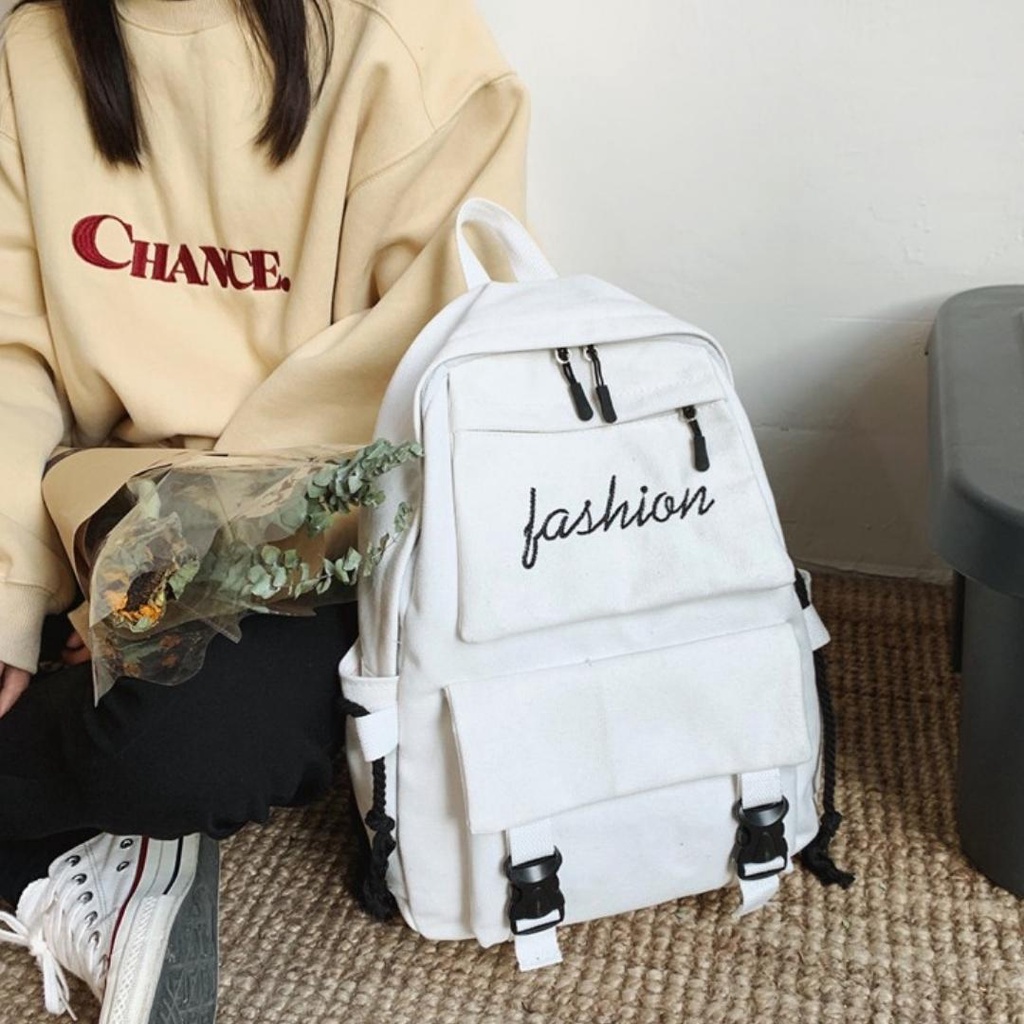 Balo nam nữ Ulzzang nhiều ngăn mang đi học thời trang Hàn Quốc TC19