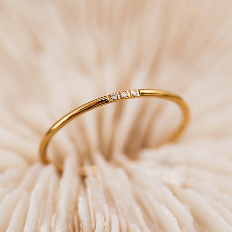 Nhẫn titan nữ không gỉ mạ vàng 18k thiết kế đơn giản phong cách ins hàn quốc mới nhất 2022