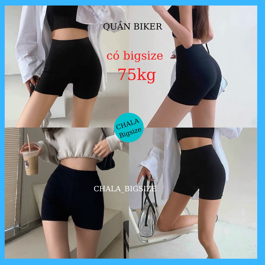 Quần Biker Nữ Bigsize Legging Short Đùi Chala Dáng Ngắn Co Giãn Tập Gym Đi Biển