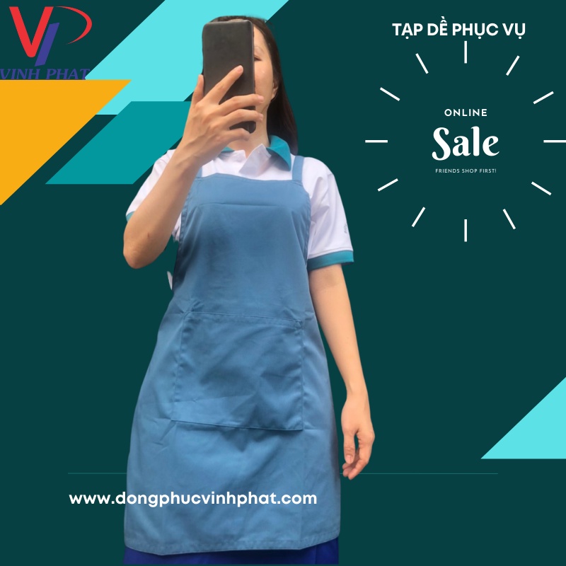 Tạp Dề Yếm Trơn Nhà Bếp Kaki Cao Cấp Nam Nữ, Đồng Phục Nhân Viên Nhà Hàng, Quán Ăn