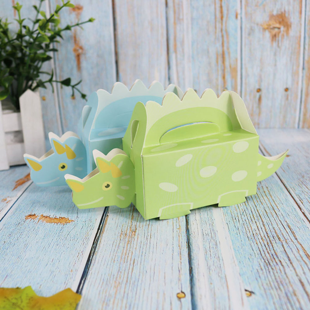 Conopery CONOPERY Bộ 10 cái hộp đựng bánh kẹo bằng giấy hình khủng long nhiều màu xinh xắn trang trí tiệc sinh nhật em bé DIY