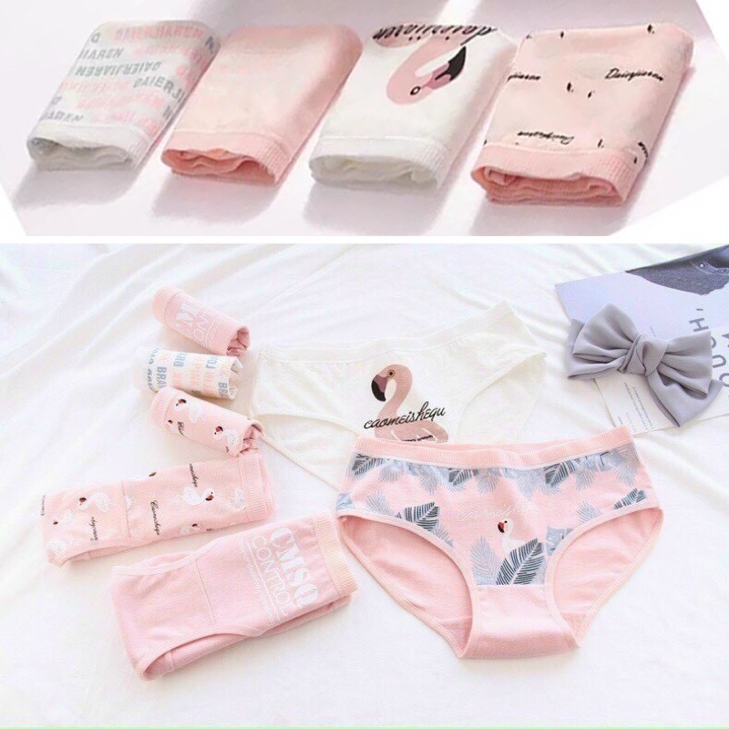 Đồ lót nữ quần lót cotton họa tiết chủ đề hồ thiên nga FLQ45