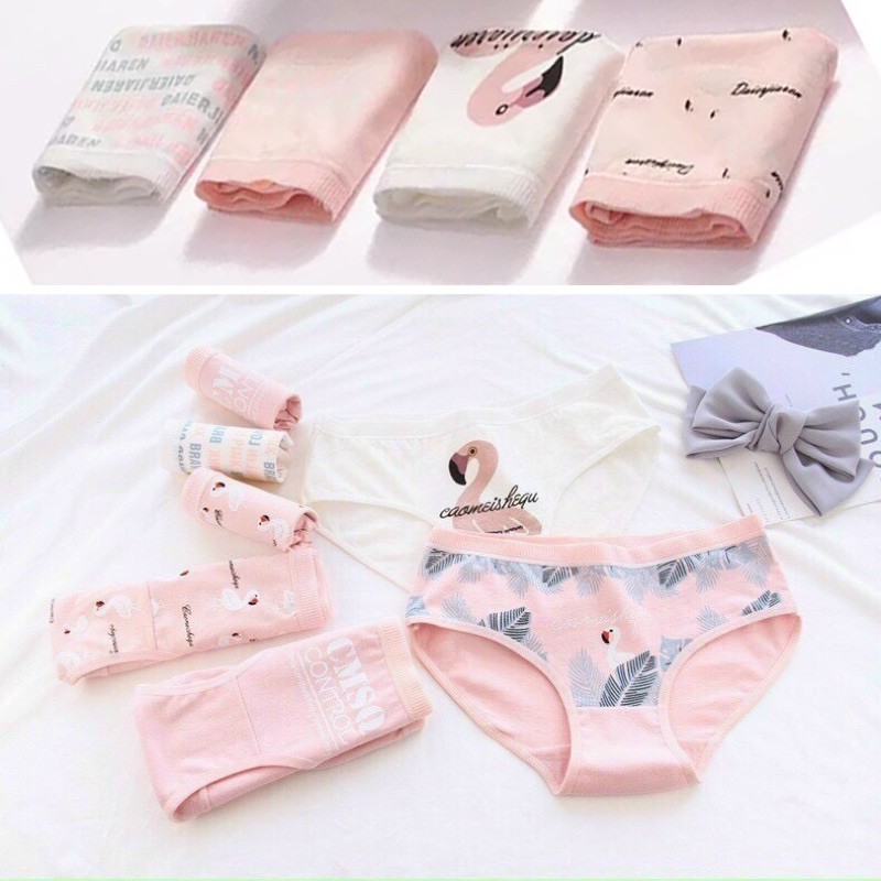 Đồ Lót Nữ🌸Quần Lót Cotton Họa Tiết Chủ Đề Hồ Thiên Nga FLQ45