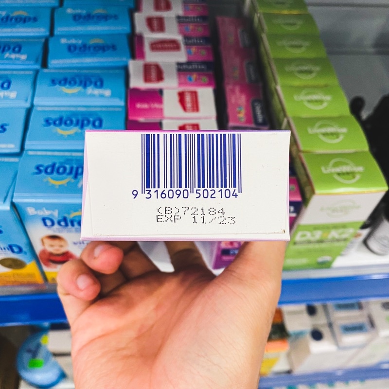 Vitamin D3 Ostelin Kids Liquid Úc 20ml dạng nước vị dâu cho trẻ từ 6 tháng đến 12 tuổi