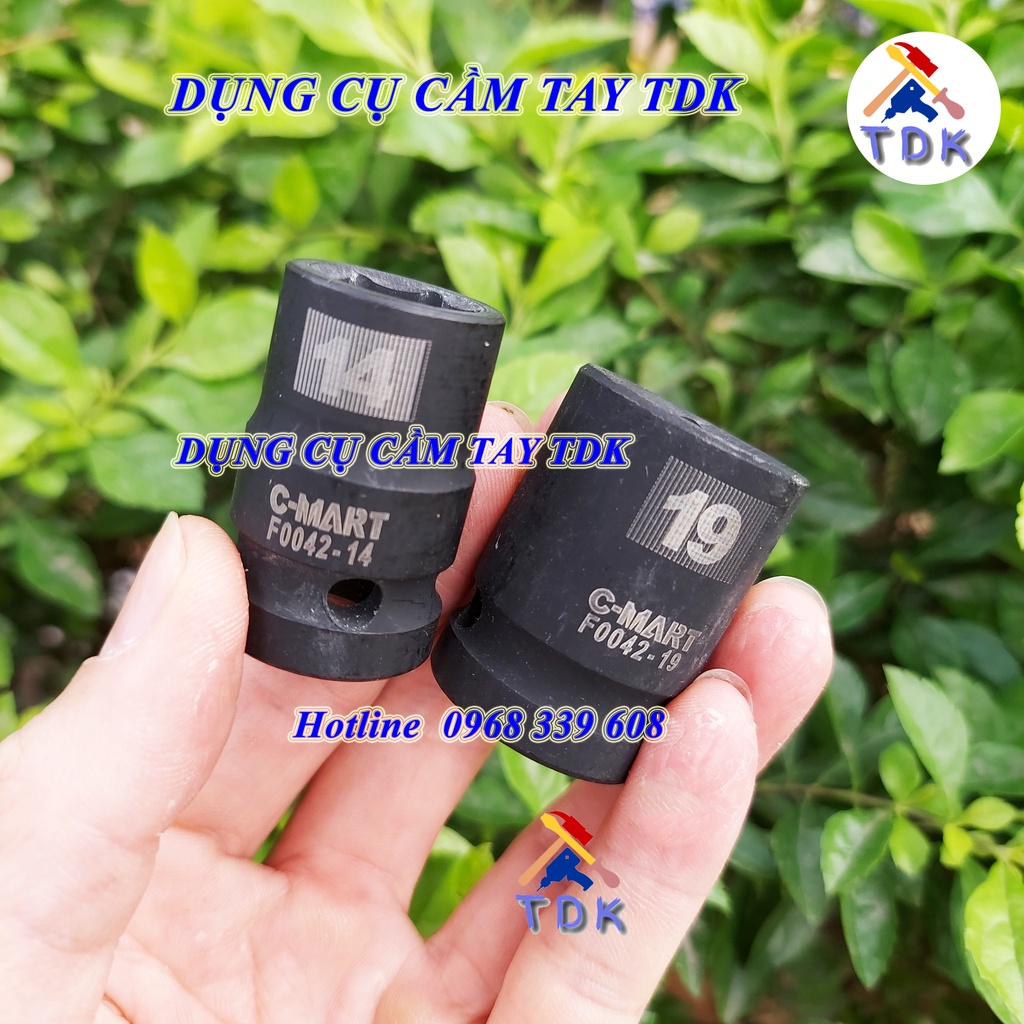 Khẩu đen ngắn 1/2 inch, đầu tuýp chính hãng CMART
