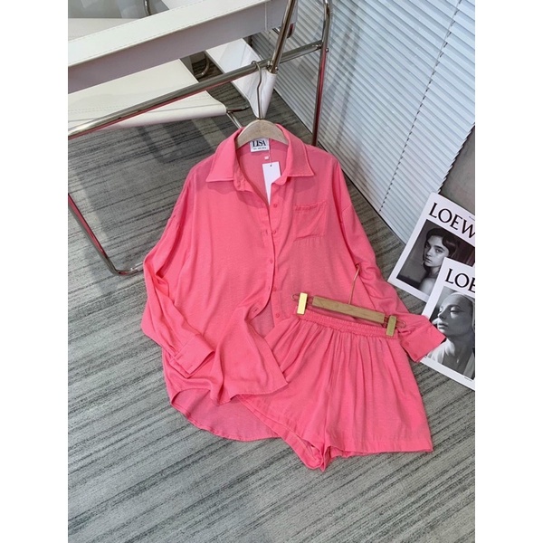 Set bộ đũi trắng dài tay quần short