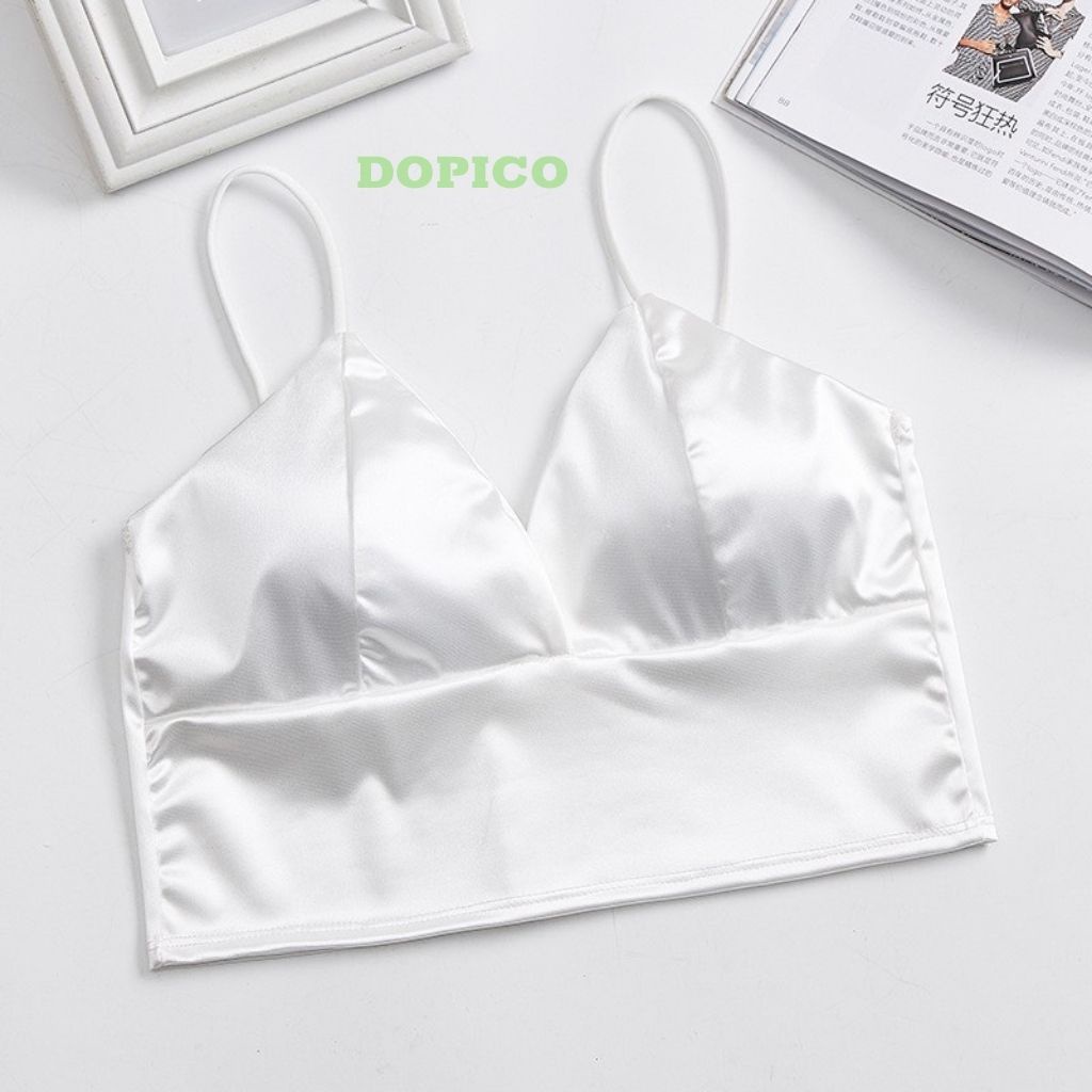 Áo bra nữ 2 dây đẹp, áo ngực không gọng satin bảng to quyến rủ DOPICO B264