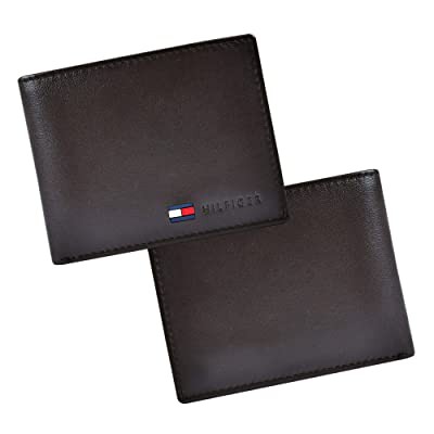 Ví nam Tommy Hilfiger Men's Leather Slim Bifold Wallet - Màu nâu - 31TL22X060