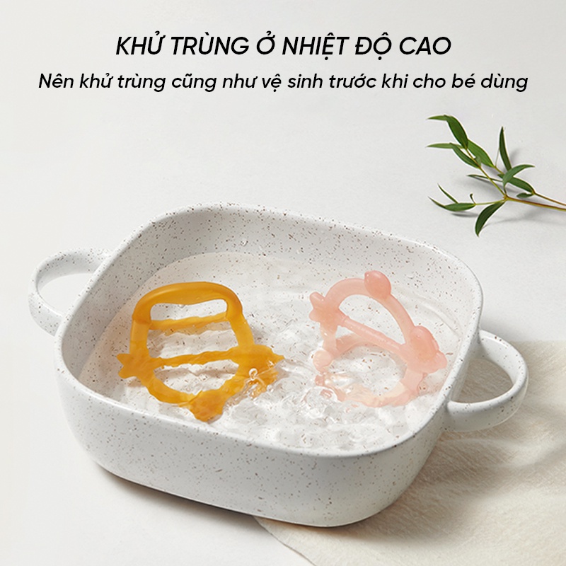 Gặm nướu cầm tay , ngậm nướu silicon mềm an toàn cho bé AAG Hàn Quốc Chính Hãng 4003