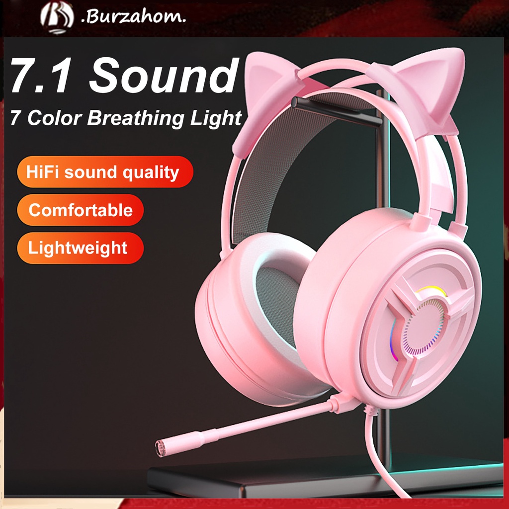 Tai nghe chụp tai có dây âm trầm hifi giảm tiếng ồn thiết kế trơn / tai mèo đáng yêu nghe nhạc chất lượng cao PSH-200
