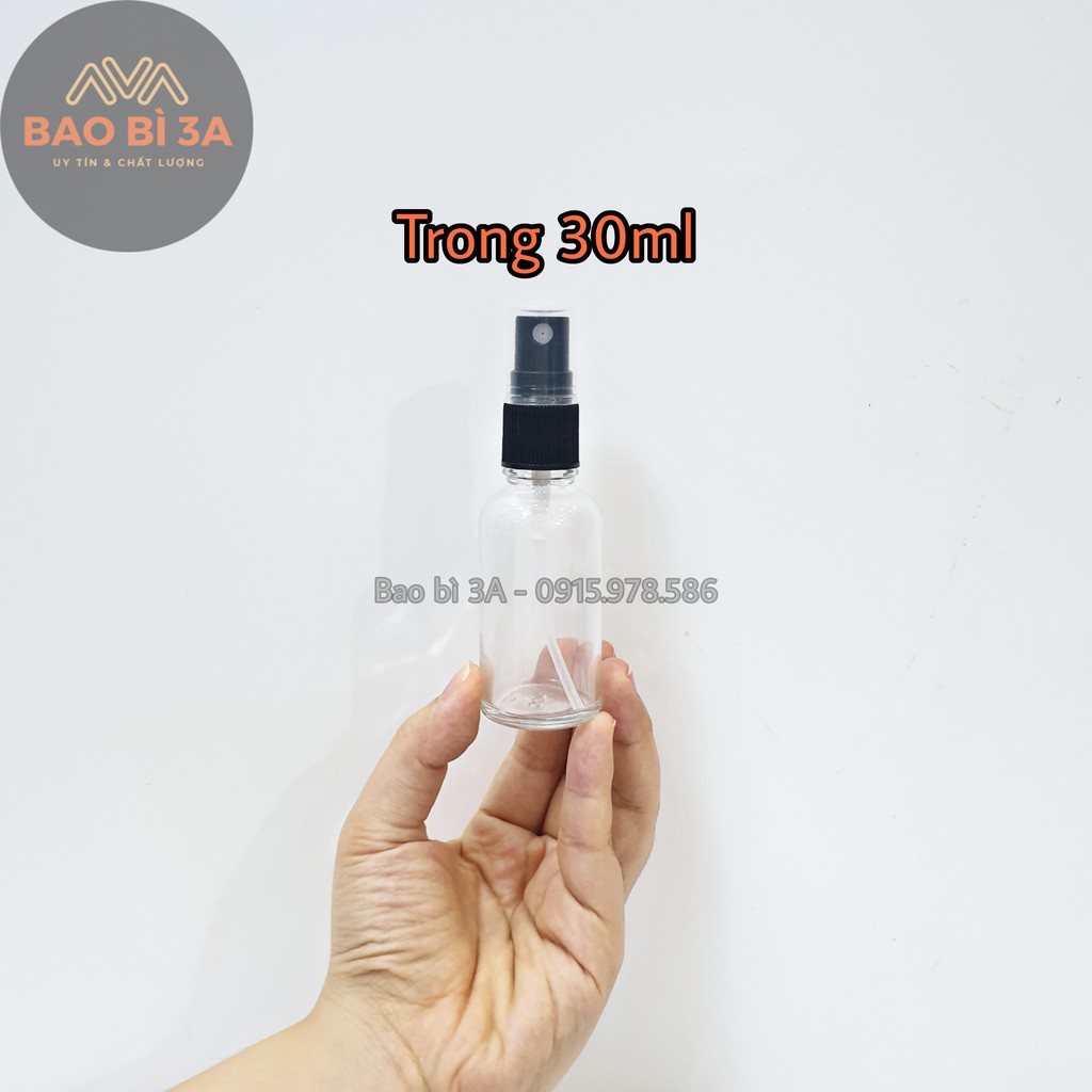 Chai xịt phun sương thủy tinh trong 30ml