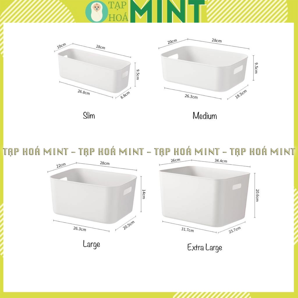 Giỏ rổ nhựa đựng đồ cá nhân hình chữ nhật - Tạp hoá mint