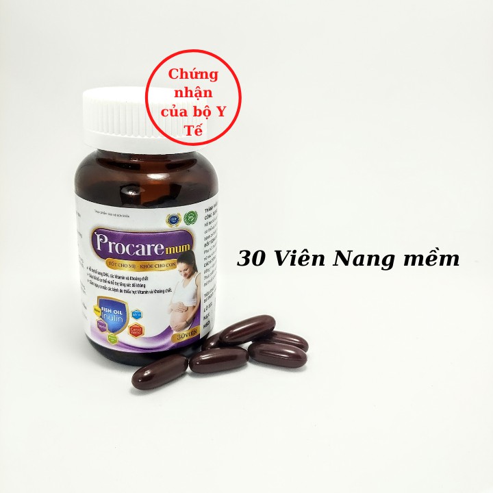 Viên Bổ Bầu 🍓 FREESHIP 🍓🍒 Procare Mum bổ sung DHA , các Vitamin và Khoáng Chất cho phụ nữ mang thai (30 viên).