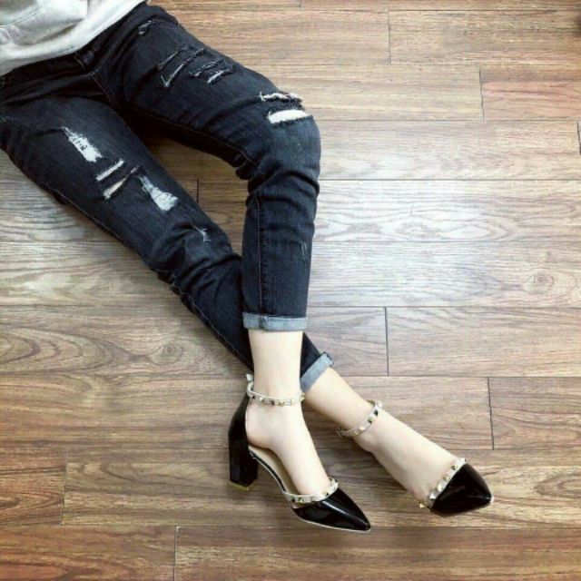 Giày cao gót 7p đế vuông