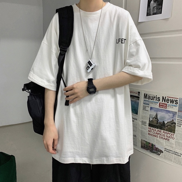 Áo Thun Tay Ngắn Cổ Tròn In Chữ M-8XL Phong Cách Harajuku Dễ Phối Đồ Thời Trang Mùa Hè Cho Nam