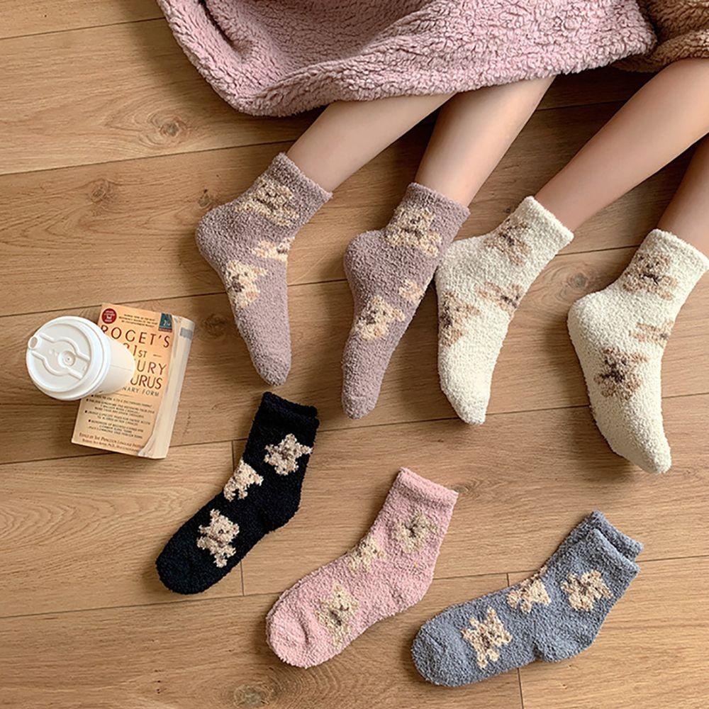 Vớ Ngủ Dày Mềm Mại Ấm Áp Hình Gấu Đáng Yêu Cho Nữ