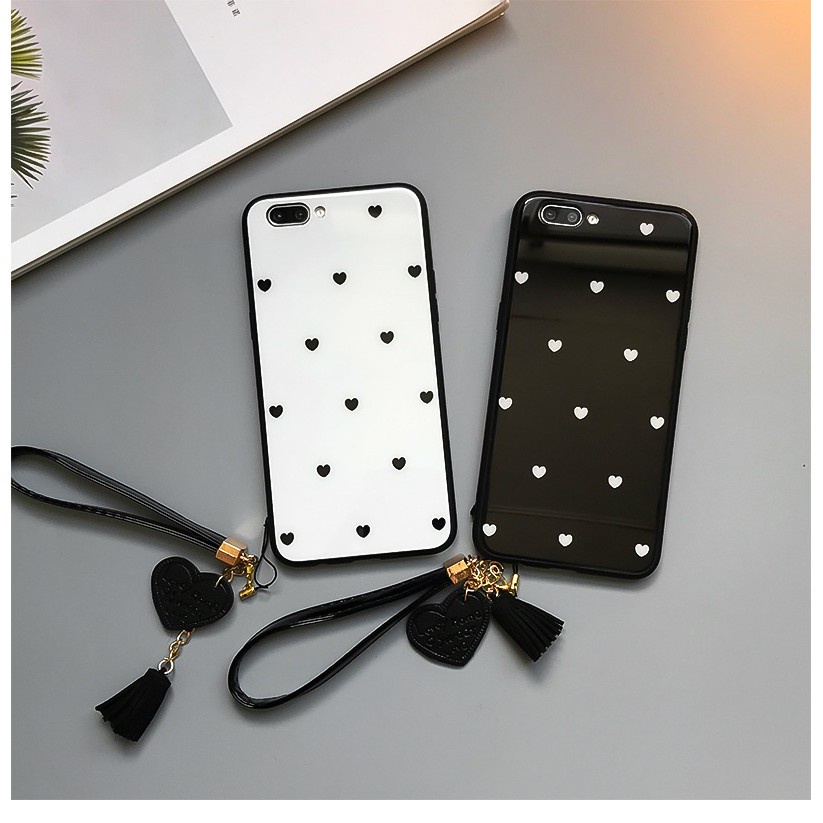 Ốp Điện Thoại Kính Cường Lực Họa Tiết Trái Tim Cho iPhone 6 6s 7 8 Plus X XS Max XR 13 Mini 12 Mini 11 12 13 ProMax 13 12 11 Pro