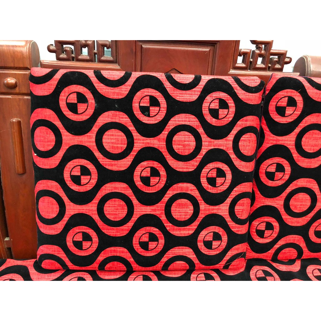 Bộ thảm trải ghế vải thô xích đỏ ( tháo vỏ )