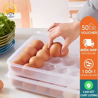 Khay đựng trứng 24 ô có nắp đậy bảo quản trong tủ lạnh an toàn , tiện lợi