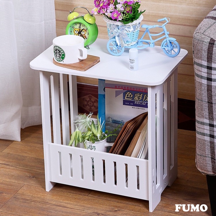 Kệ bàn trà thiết kế vuông hiện đại chống nước gỗ nhựa cao cấp FUMO SP038 | BigBuy360 - bigbuy360.vn