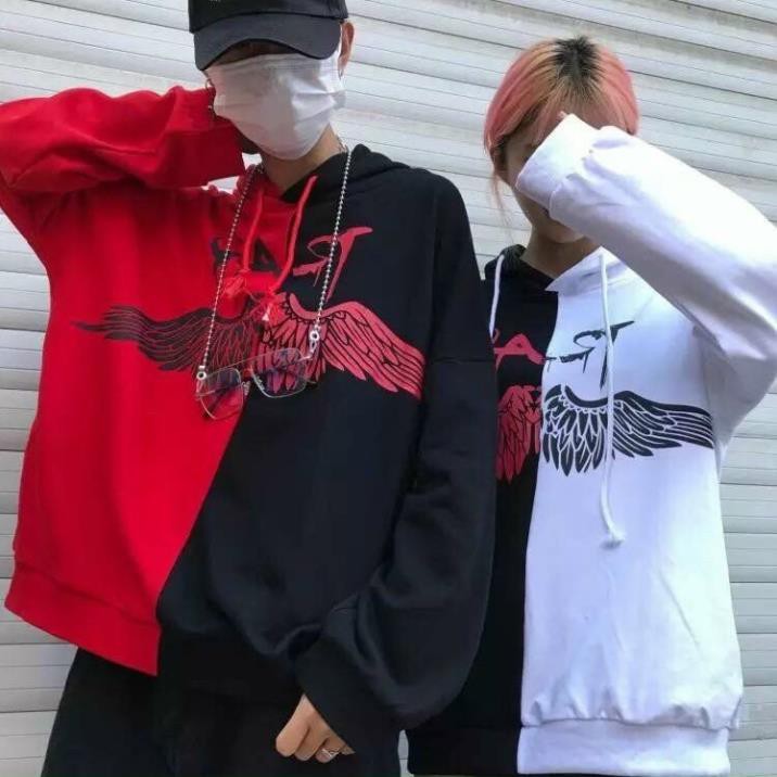 Áo Hoodie, Áo Khoác Nỉ Nam Nữ Phối 2 Màu Đôi Cánh M08