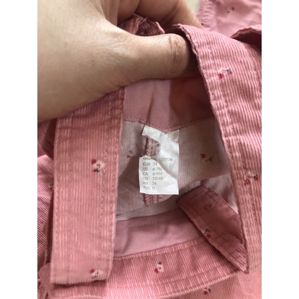 Yếm Bé Gái HM Chất Nhung Tăm Size 1-9m