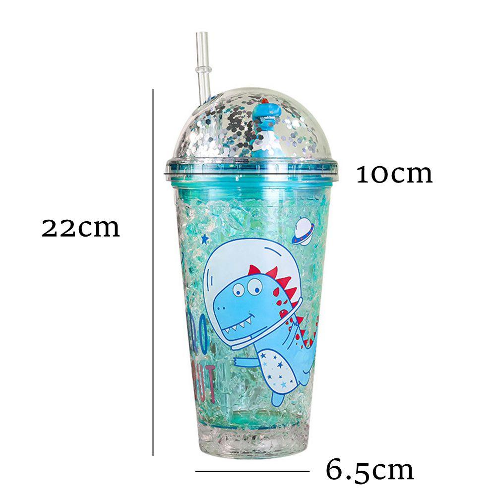 Cốc Uống Nước Màu Dạ Quang Có Ống Hút Tiện Dụng